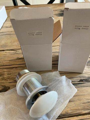 Afvoerpluggen 2 stuks Glossy White beschikbaar voor biedingen