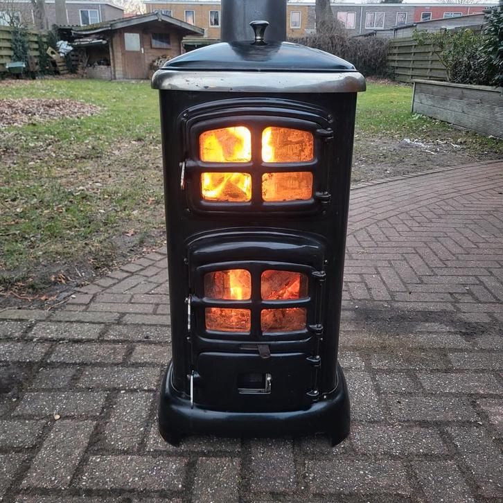 Zeer mooie perfect brandende Etna Palermo houtkachel izgs!, Huis en Inrichting, Kachels, Gebruikt, Vrijstaand, Houtkachel, Hout