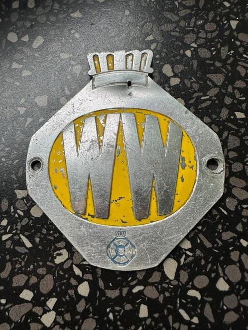 ANWB Wegenwacht embleem. A.N.W.B. WW logo voor op oldtimer., Verzamelen, Merken en Reclamevoorwerpen, Gebruikt, Overige typen