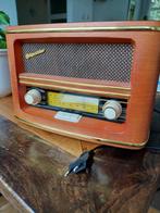 Vintage style AM/FM radio (kan op stroom en batterijen), Audio, Tv en Foto, Radio's, Ophalen, Zo goed als nieuw, Radio