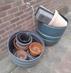 partij kunstof bloempotten,bakken en kuipen, Tuin en Terras, Ophalen, Tuin, Kunststof, Gebruikt