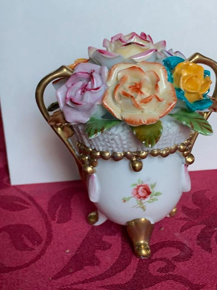 Antiek Porseleinen Bloemenmandje, Antiek en Kunst, Antiek | Porselein, Ophalen of Verzenden