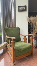 Vintage sage groene (rokers) fauteuil, Minder dan 75 cm, Gebruikt, Vintage, 50 tot 75 cm