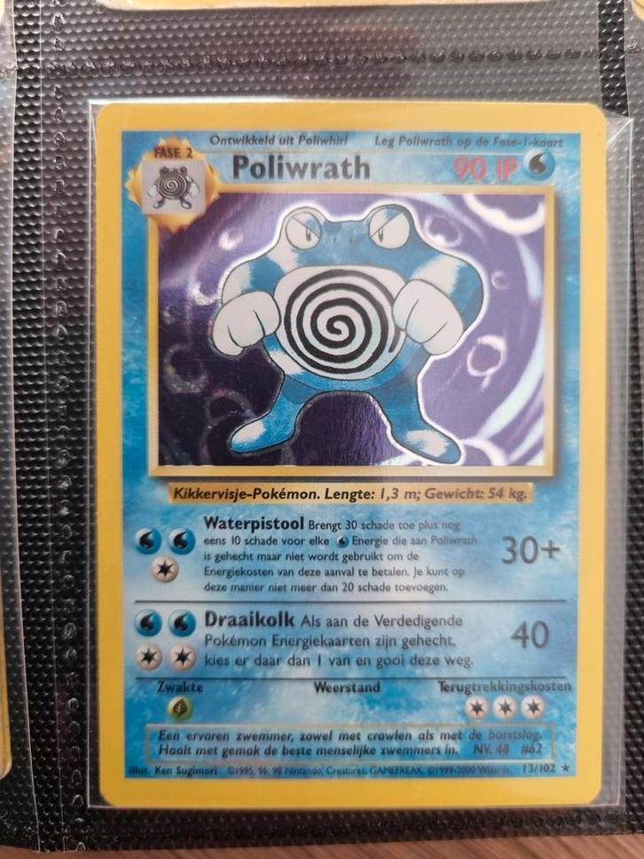 Poliwrath 13/102 Base Set, Hobby en Vrije tijd, Verzamelkaartspellen | Pokémon, Zo goed als nieuw, Losse kaart, Ophalen of Verzenden