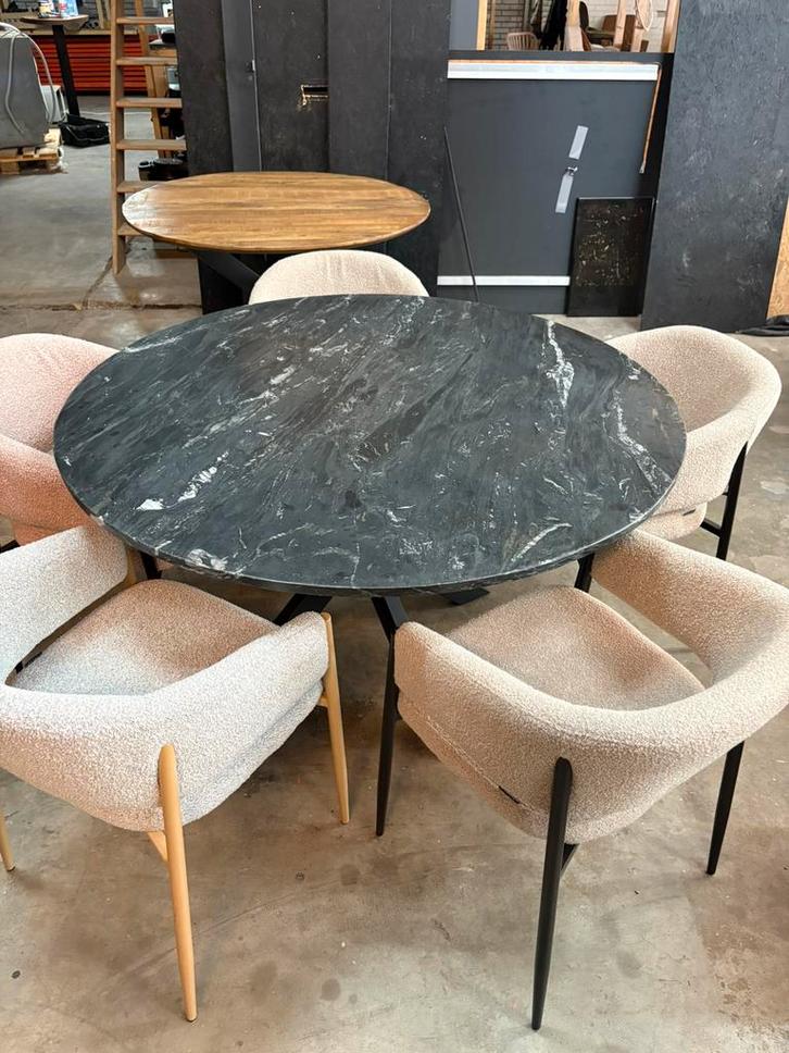Echt marmeren eettafel 130 cm rond, Antiek en Kunst, Antiek | Meubels | Tafels, Ophalen of Verzenden