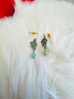 Oorbellen zilver blauw, Overige materialen, Hangers, Ophalen of Verzenden, Zo goed als nieuw