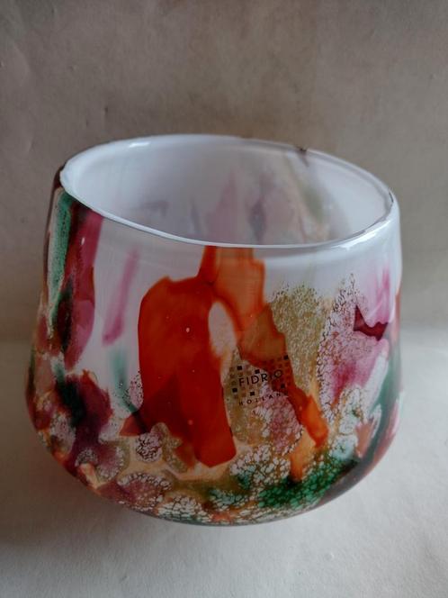 Fidrio kristallen vaas diamond XL mixed colours H 15 cm, Antiek en Kunst, Antiek | Glas en Kristal, Ophalen