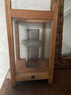 Twee houten Rivièra maison windlichten, Ophalen, Zo goed als nieuw