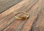 Goudkleurige ring met veer., Sieraden, Tassen en Uiterlijk, Ringen, Ophalen of Verzenden, Zo goed als nieuw, Goud, Dame