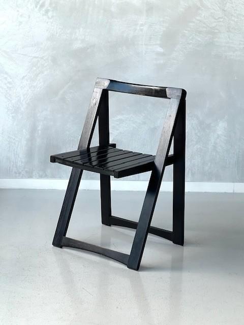 Jaren 70 klapstoelen 4x Aldo Jacober stoel vintage prijs p/s, Huis en Inrichting, Stoelen, Gebruikt, Vier, Hout, Zwart, Ophalen of Verzenden