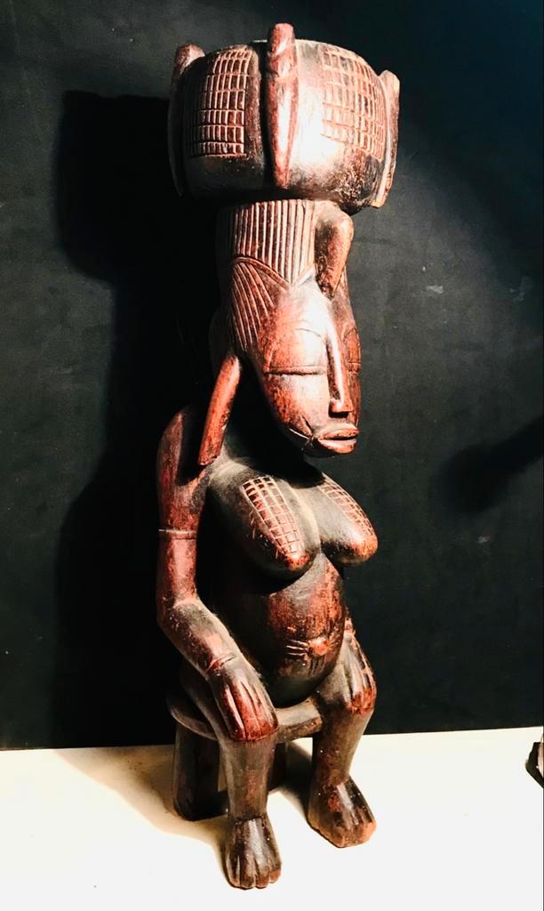 Antiek Seneofo Vruchtbaarheid Beeld Houtsnijwerk Afrikaanse, Antiek en Kunst, Kunst | Beelden en Houtsnijwerken, Ophalen of Verzenden