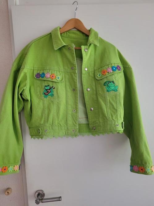 Spijkerjasje, Kleding | Dames, Jassen | Zomer, Zo goed als nieuw, Maat 42/44 (L), Groen, Ophalen of Verzenden