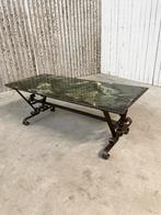 Vintage Salontafel Marmer en gedraaid smeedijzer, Antiek en Kunst, Ophalen