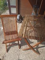 tuintafel en stoel inklapbaar hard hout, Ophalen, Gebruikt, Hout, Inklapbaar