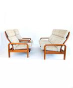 Vintage Deense zithoek, HS-Design ‘70, Huis en Inrichting, Ophalen of Verzenden, Zo goed als nieuw, Metaal, Vintage retro buisframe design rotan webbing papercord
