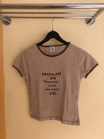 vintage beige katoenen T-shirt Tommy Hilfiger mt S, Ophalen, Beige, Korte mouw, Maat 36 (S)