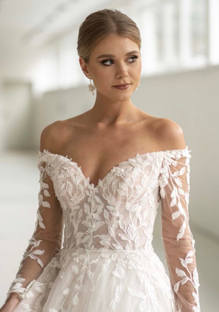 Stijlvolle lange mouwen trouwjurk, Kleding | Dames, Trouwkleding en Trouwaccessoires, Ophalen, Nieuw, Wit, Trouwjurk