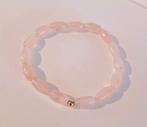 Gouden armband goud rozenkwarts 14 krt rosegoud bracelet 585, Met edelsteen, Nieuw, Ophalen of Verzenden, Goud
