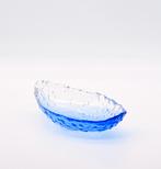 Vintage Glazen IJsschaal, Blauw & Transparant, Mid Century, Ophalen of Verzenden