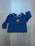 Donkerblauw t-shirt lange mouw met stippen, maat 56 - Pusblu, Kinderen en Baby's, Babykleding | Maat 56, Ophalen of Verzenden
