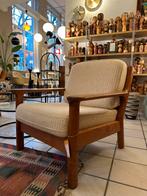Vintage fauteuil deens teak 1960, Huis en Inrichting, Fauteuils, Ophalen, Hout, 75 tot 100 cm, Zo goed als nieuw