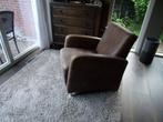FAUTEUIL KUNSTSUEDE BRUIN/LEDERLOOK MOOIE STAAT, Huis en Inrichting, Fauteuils, Ophalen, Overige materialen, PAST IN ELK INTERIEUR
