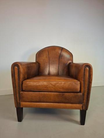 Schitterende Schapenleren Clubfauteuil Leren Fauteuil  beschikbaar voor biedingen