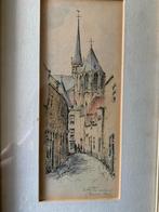 Witte paardstraat Goes prent ets, Antiek en Kunst, Kunst | Etsen en Gravures, Ophalen of Verzenden