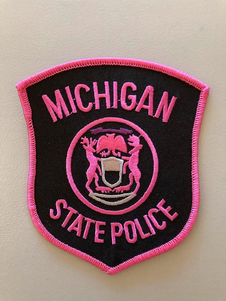 Michigan State Police Patch - pink - roze, Verzamelen, Militaria | Algemeen, Overige soorten, Embleem of Badge, Amerika, Ophalen of Verzenden