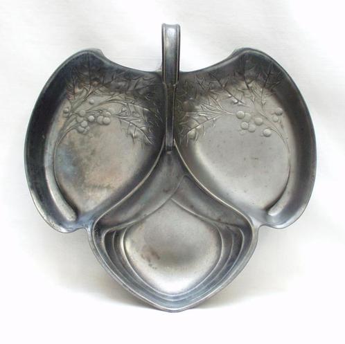 Art Nouveau fruitschaal - Orivit., Antiek en Kunst, Antiek | Tin, Ophalen of Verzenden