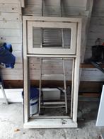 Hardhouten kozijn met uitzetraam, Doe-het-zelf en Verbouw, Kozijnen en Schuifpuien, Gebruikt, Raamkozijn, 150 tot 225 cm, Hout