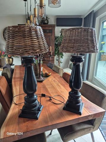 Brocante Schemerlampen - Massief Hout beschikbaar voor biedingen