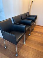 Movani eetkamerfauteuil 4 stuks, Ophalen, Gebruikt, Zwart, Leer