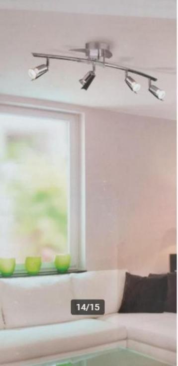 Chromen plafondlamp met 4 kantelbare spots (NIEUW) beschikbaar voor biedingen
