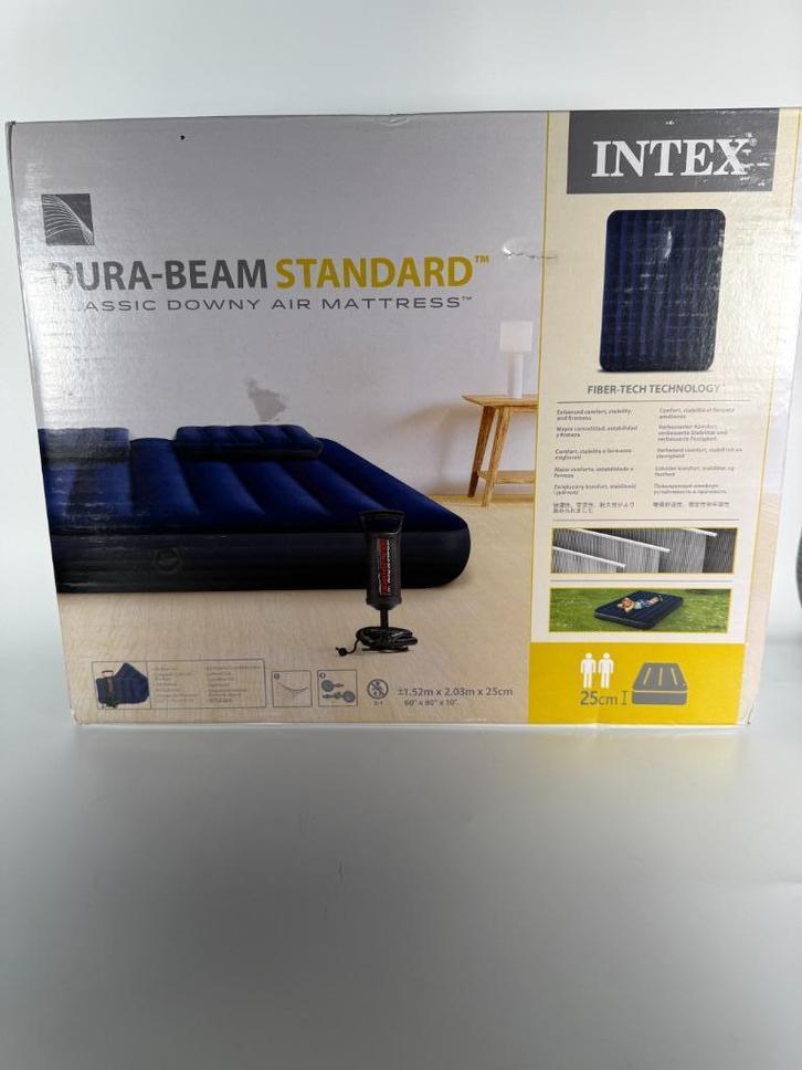 Intex Dura‑Beam Standard Classic Downy air mattress , Caravans en Kamperen, Luchtbedden, Zo goed als nieuw, 2-persoons, Ophalen of Verzenden