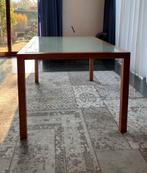 Kersenhouten tafel met matglazen blad, Ophalen, Gebruikt, 50 tot 100 cm, 150 tot 200 cm