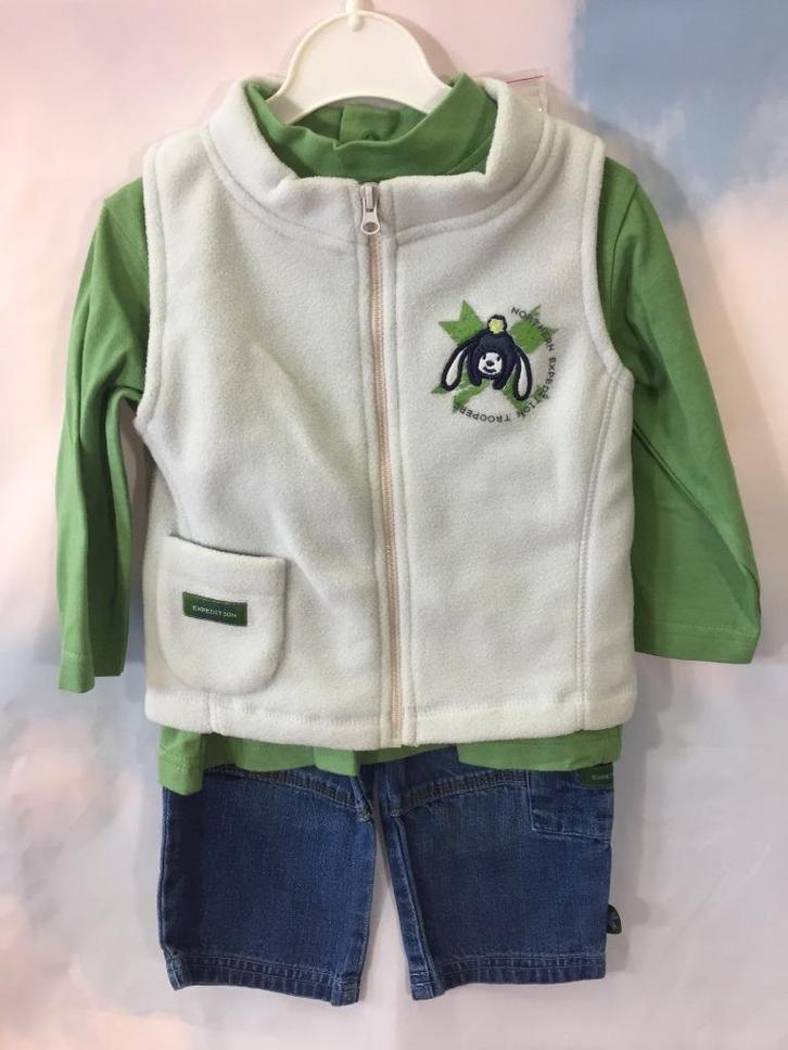 Nieuw Wiplala 3 delige set groen 80 (4B44), Kinderen en Baby's, Babykleding | Maat 80, Gebruikt, Jongetje, Jurkje of Rokje, Ophalen of Verzenden