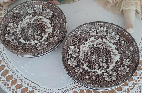 6 Engelse gebaksbordjes, Antiek en Kunst, Antiek | Servies los, Ophalen of Verzenden