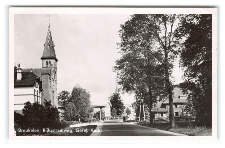 Breukelen, Rijksstraatweg, Geref. Kerk, Verzamelen, Ansichtkaarten | Nederland, Gelopen, Utrecht, 1940 tot 1960, Verzenden