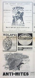 Originele franse advertenties reclames uit 19e eeuw, Verzamelen, Verzenden, Gebruikt, Overige typen