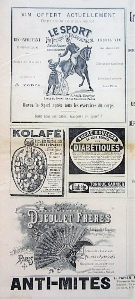 Originele franse advertenties reclames uit 19e eeuw, Verzamelen, Merken en Reclamevoorwerpen, Gebruikt, Overige typen, Verzenden