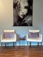 4 leren l’ancora designstoeltjes, Ophalen of Verzenden, Gebruikt, Wit