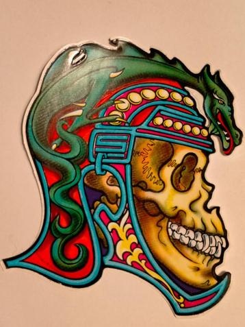Skull Gothic Helm draak logo vintage sticker RARE  beschikbaar voor biedingen