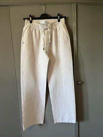 Zhrill zomerbroek in maat S fijn streepje beige/wit beschikbaar voor biedingen