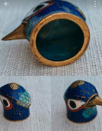 Vintage Cloisonne Vingerhoed Vogelkop beschikbaar voor biedingen