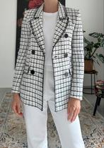 Zara blazer zwart wit maat S, Ophalen of Verzenden, Zo goed als nieuw, Jasje, Maat 36 (S)