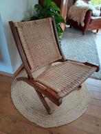 Scandinavisch design klapstoel fauteuil teak rotan vintage, Ophalen of Verzenden