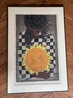 Tadashi Nakayama - Meisje met zonnebloem, Antiek en Kunst, Kunst | Litho's en Zeefdrukken, Ophalen of Verzenden