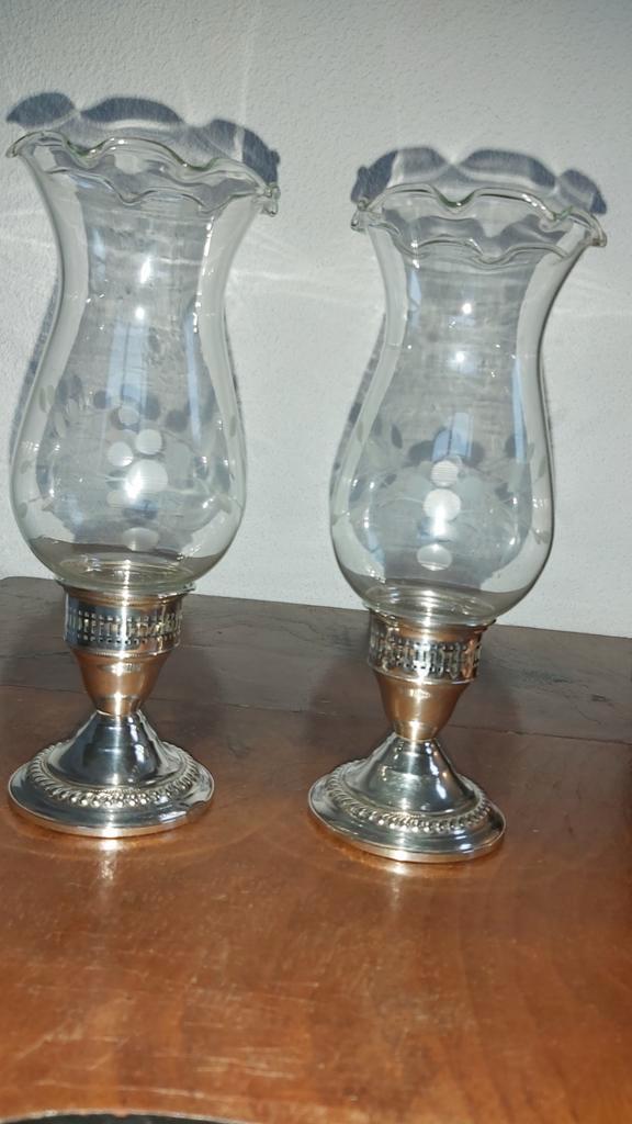 ZILVEREN KANDELAARS / WINDLICHTEN, Antiek en Kunst, Antiek | Goud en Zilver, Zilver, Ophalen of Verzenden