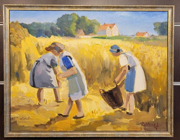 Joseph TILLEUX, veldwerk, Antiek en Kunst, Kunst | Schilderijen | Klassiek, Ophalen of Verzenden